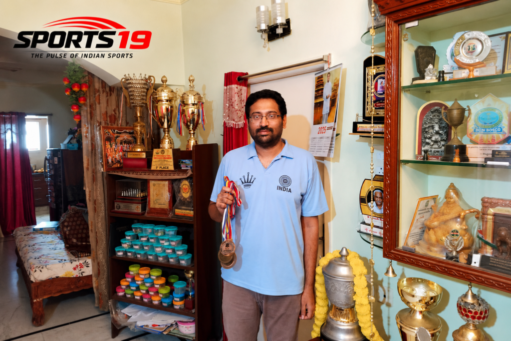 International Master Balachandra Prasad from Ponnur Andhra Pradesh competing in an international chess tournament.