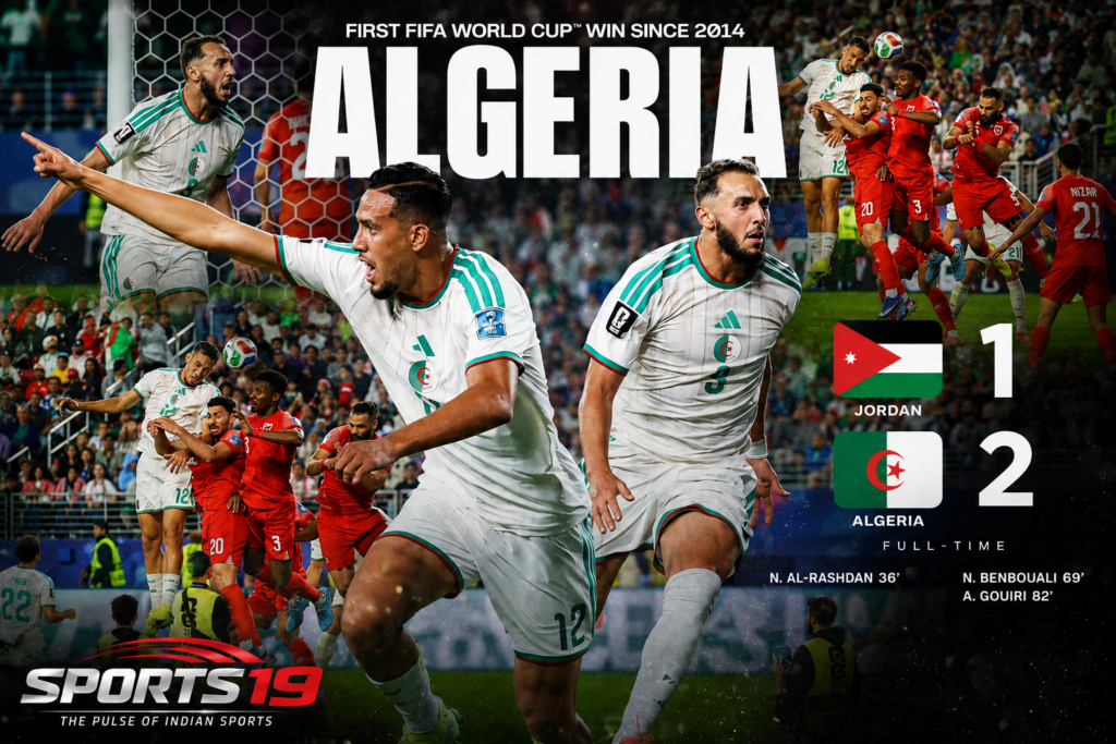 Algeria came from behind to defeat Jordan 2-1 in FIFA World Cup 2026 Group J action as Nadhir Benbouali and Amine Gouiri scored crucial second-half goals.