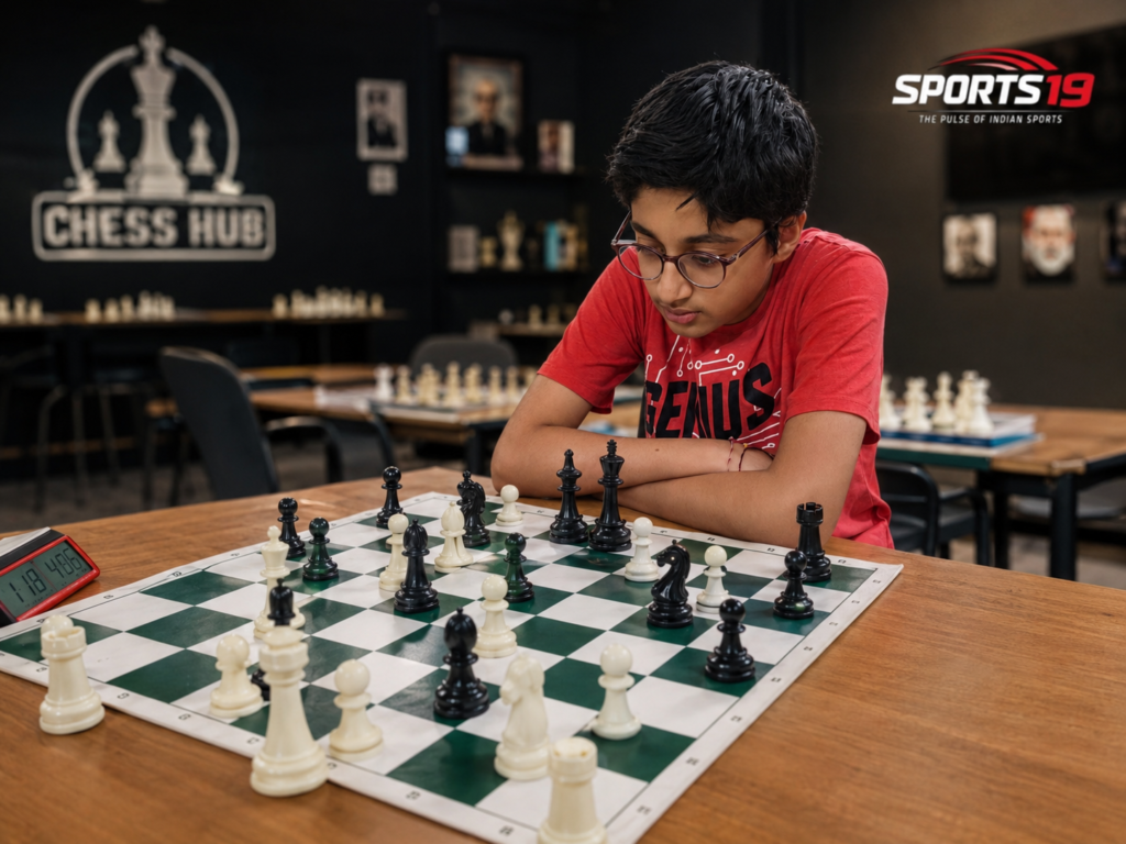 How a Desire to Beat His Father Sparked Arav's Chess Journey Arav concentrating during an intense chess training session at a chess hub in India.