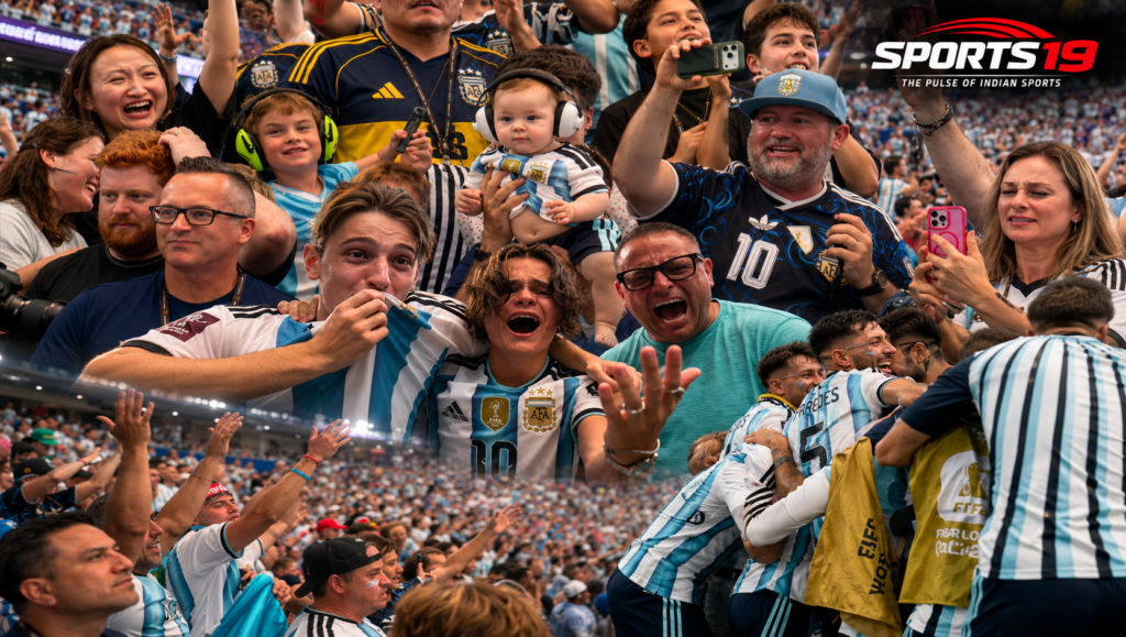 Lionel Messi celebrates after scoring against Austria in FIFA World Cup 2026 Group J match in Dallas.