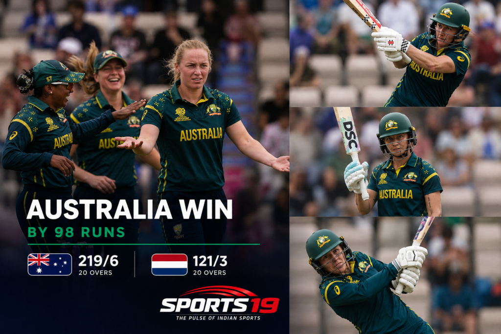 Australia Women Send Early World Cup Warning Beth Mooney celebrates after guiding Australia Women to a 98-run victory over Netherlands Women in the ICC Women's T20 World Cup 2026.
