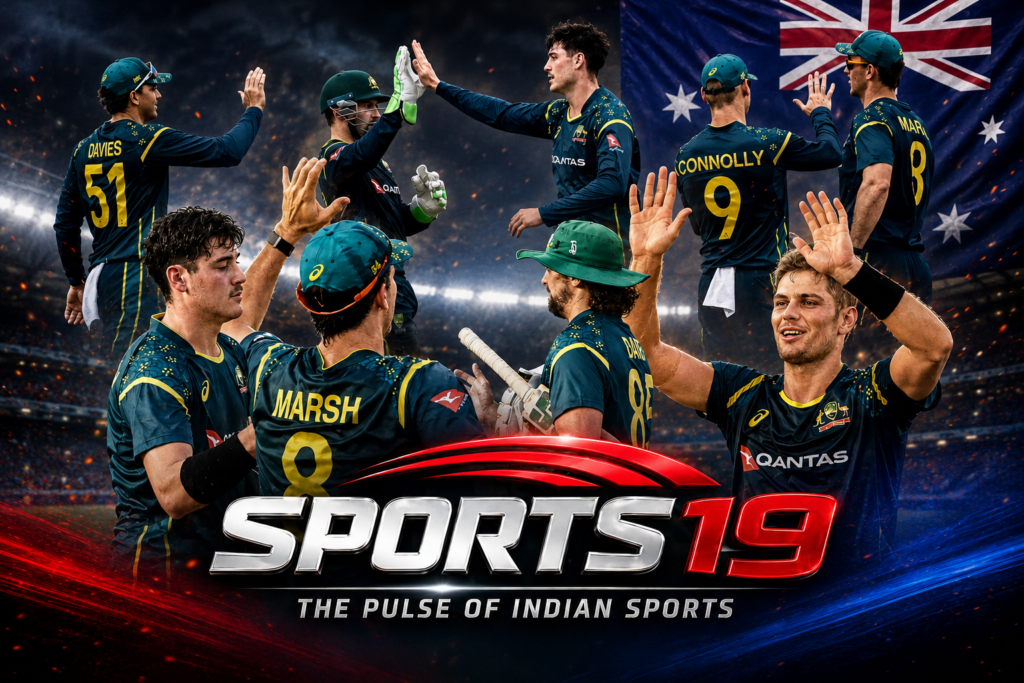 Australia Complete 3-0 T20I Series Sweep Over Bangladesh Australian players celebrate after completing a 3-0 T20I series sweep over Bangladesh in Chattogram.