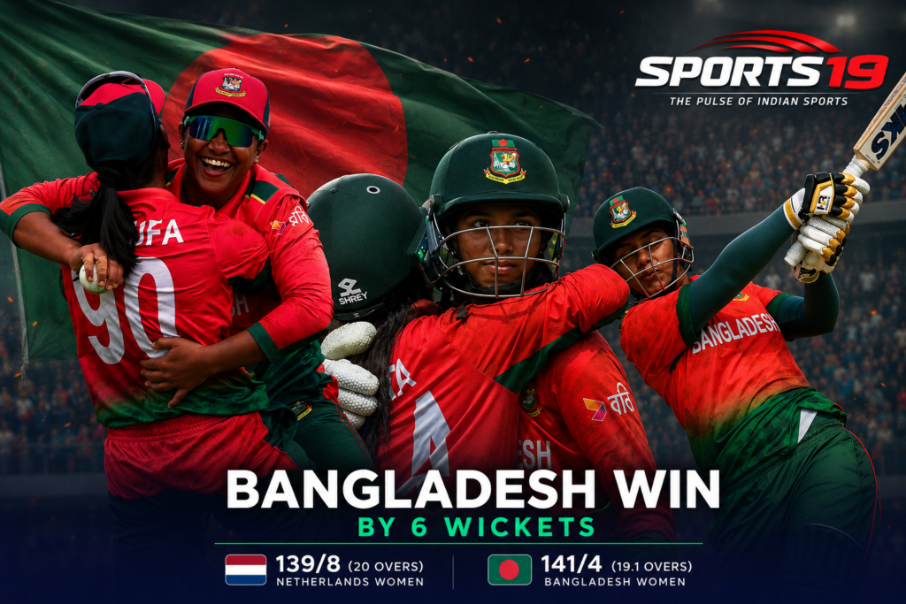 Bangladesh Women Cruise into Super Sixes with Confident Chase Against Netherlands Women Juaria Ferdous celebrates her match-winning fifty during Bangladesh Women's victory over Netherlands Women in the ICC Women's T20 World Cup 2026.