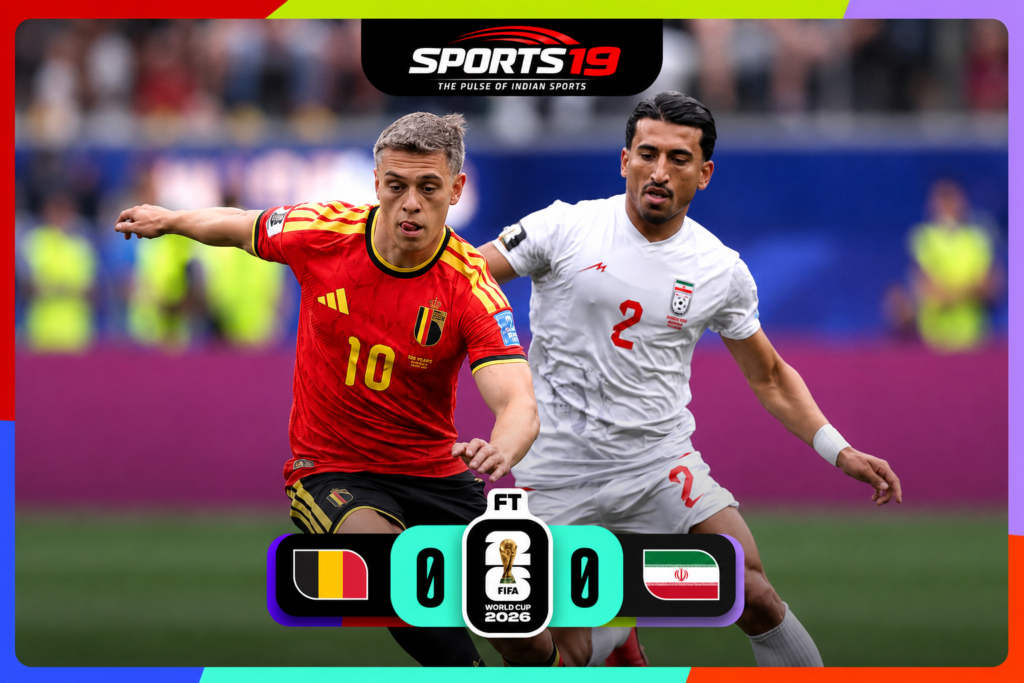 Belgium Held by Iran After Costly Red Card Belgium and Iran players battle during a 0-0 FIFA World Cup 2026 Group G match in Los Angeles.