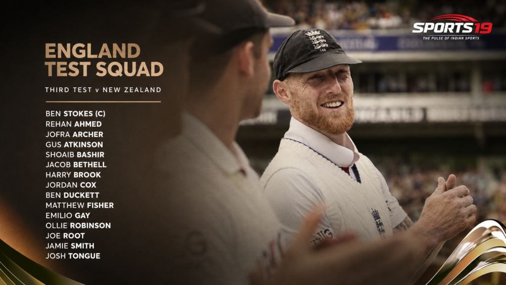 Ben Stokes Returns for England's Crucial Third Test Ben Stokes featured in England's announced squad for the third Test against New Zealand in the ICC World Test Championship cycle.
