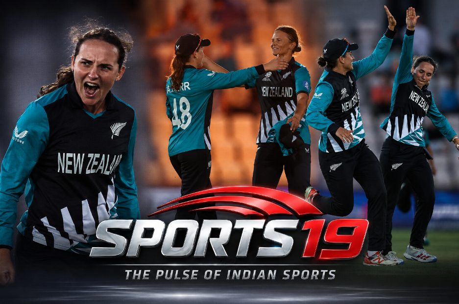 Amelia Kerr celebrates after leading New Zealand Women to a thrilling four-run victory over Ireland Women in the ICC Women's T20 World Cup 2026.